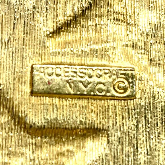 VINTAGE ACCESSOCRAFT NYC Gold Tone Star Belt Buckle Wide Statement 80s Runway main image 4